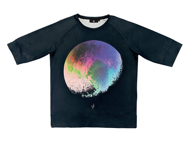 Meiosei 冥王星 六分袖機能衣 - T 恤 - 聚酯纖維 黑色