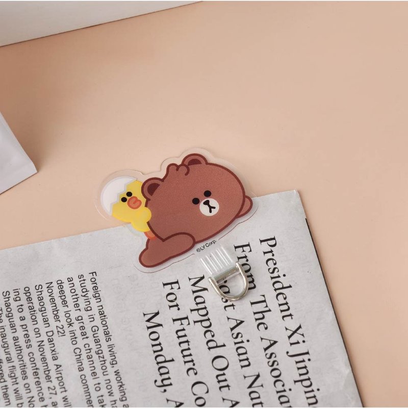 LINE FRIENDS MINI-Xiong Dapapa mobile phone hanging piece/clip - Phone Cases - Plastic Multicolor