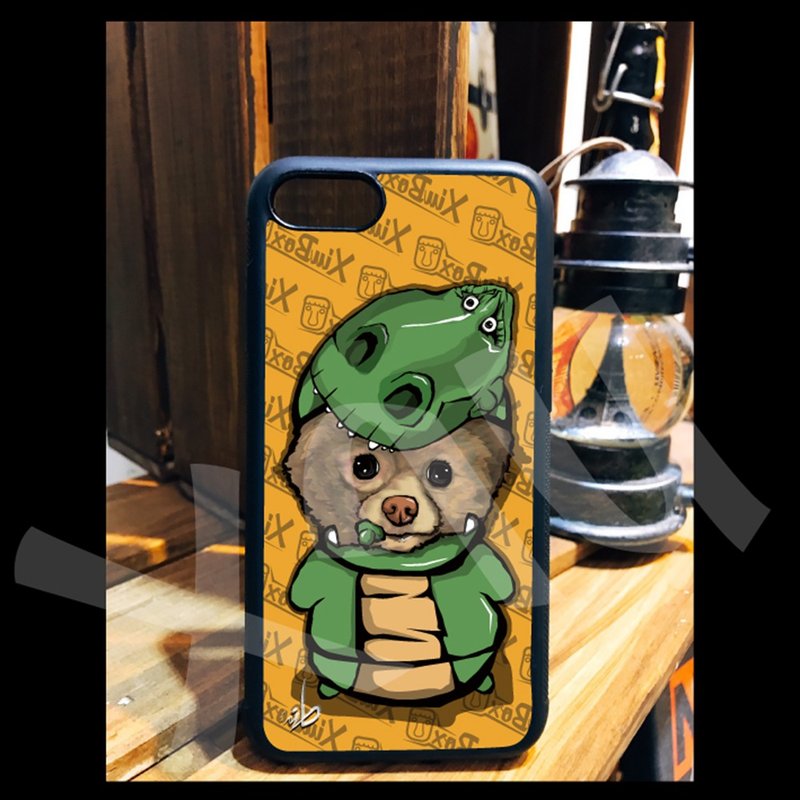 博美 抱抱龍  狗 手繪 插畫 手機殼 iPhone 14 13 12 11 XR X 8 - 手機殼/手機套 - 矽膠 