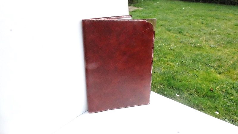French Vintage Burgundy Document Holder - Folders & Binders - Faux Leather Brown
