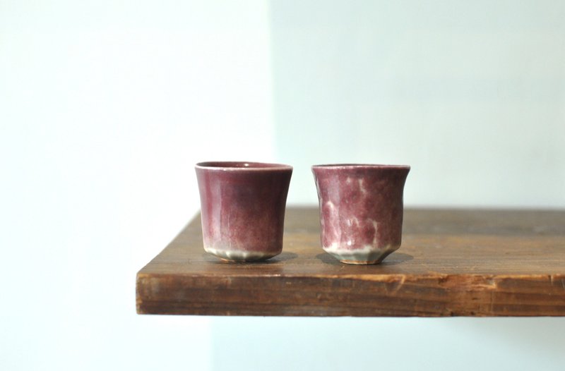 2 hand pinched Bronze red cups - Other - Pottery Red