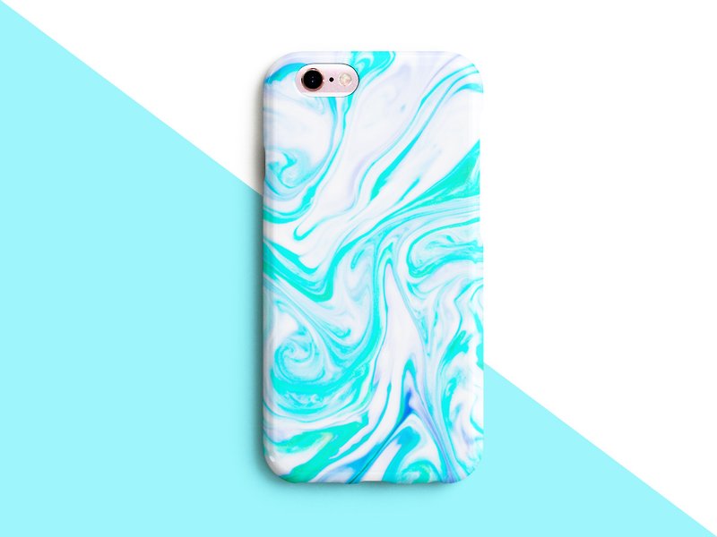 Marble art/mint Phone case - เคสแท็บเล็ต - พลาสติก สีเขียว