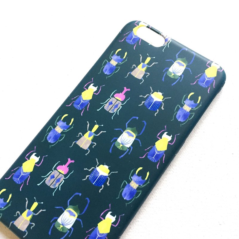 Beetle Mobile Shell Insect Illustrator iPhone7 Autumn Beetle Scarab Unicorn Fairy Boyfriend Gift Mobile Shell - Phone Cases - Plastic Green