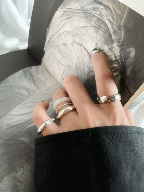 JJJJade studio 天然和田玉煙紫戒指 港碼13 S33