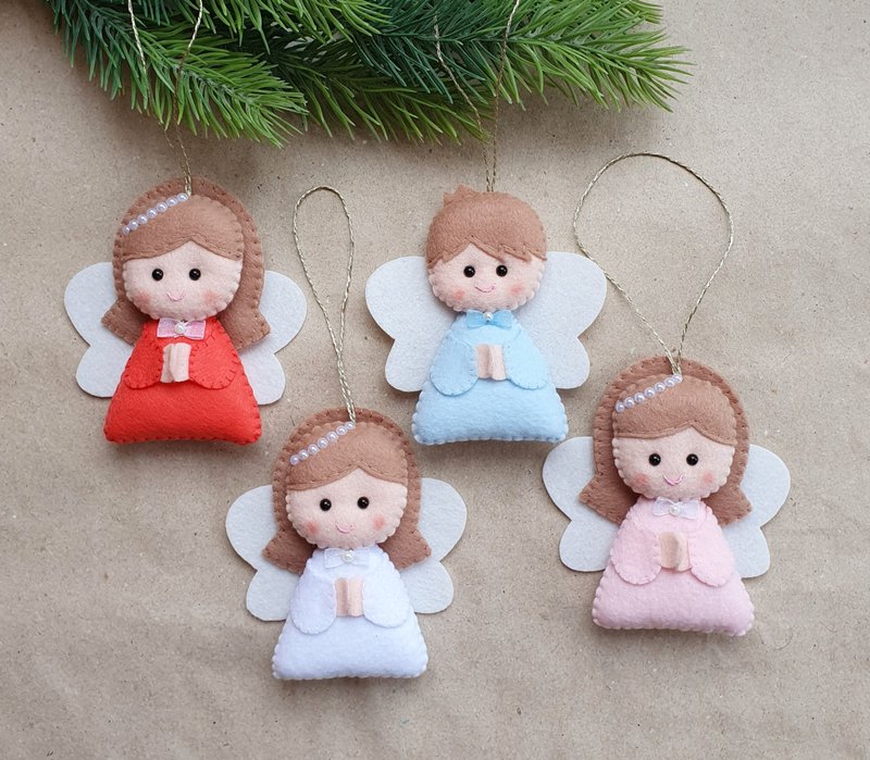 Hanging angel, christmas angel, white angel Figurine, christmas tree ornaments - 公仔/玩偶 - 環保材質 