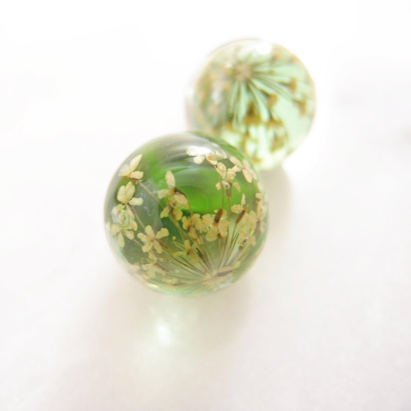 Fireworks. Emerald-clip earrings, pin earrings-each of three styles - Earrings & Clip-ons - Silicone Green