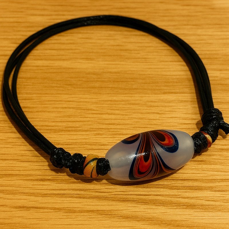 榮耀孔雀 | 排灣族琉璃珠頸鍊(孔雀之珠) - 項鍊 - 陶 