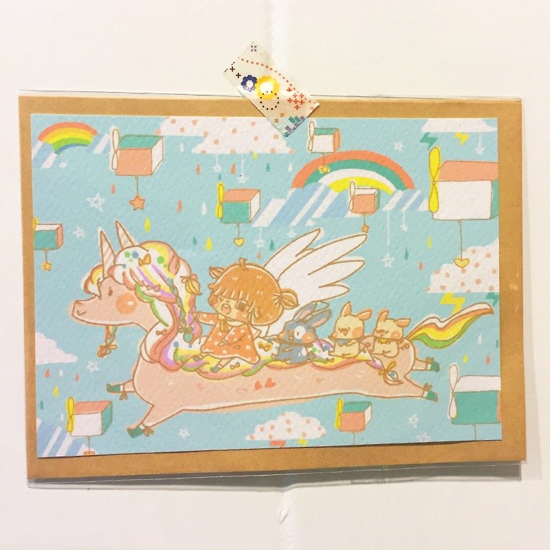 Postcard / Rainbow Unicorn - Cards & Postcards - Paper 