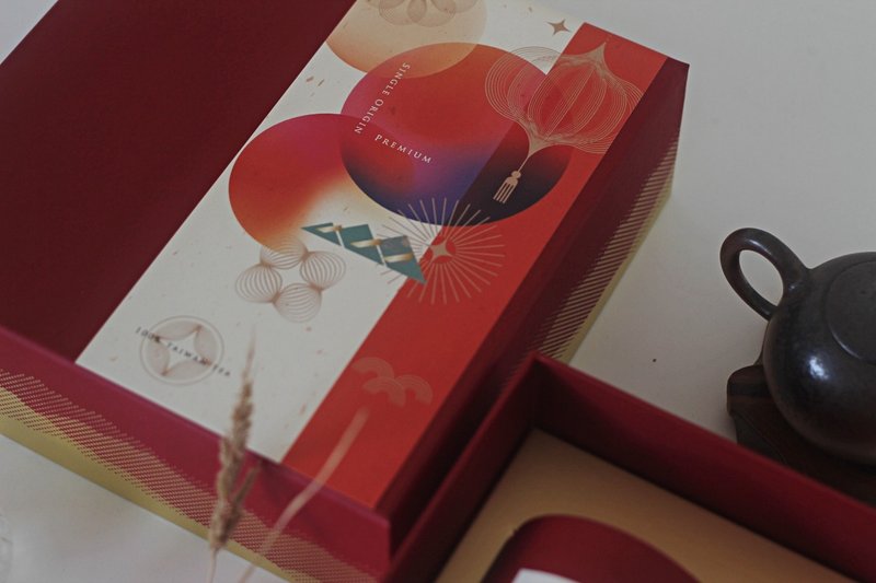 Manfu Gift Box [Shanlinxi Oolong Tea Combination] Comes with exclusive carrying bag - ชา - อาหารสด สีแดง