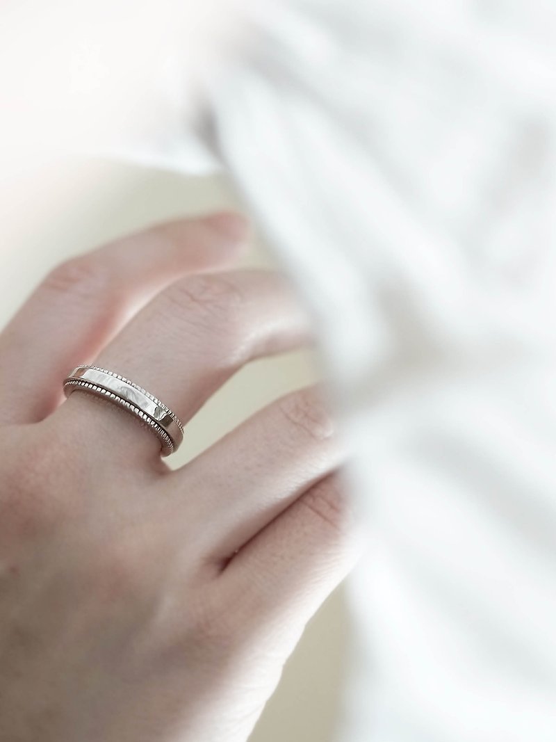 double circle ring sterling silver double circle rotatable ring - แหวนทั่วไป - เงินแท้ สีเงิน