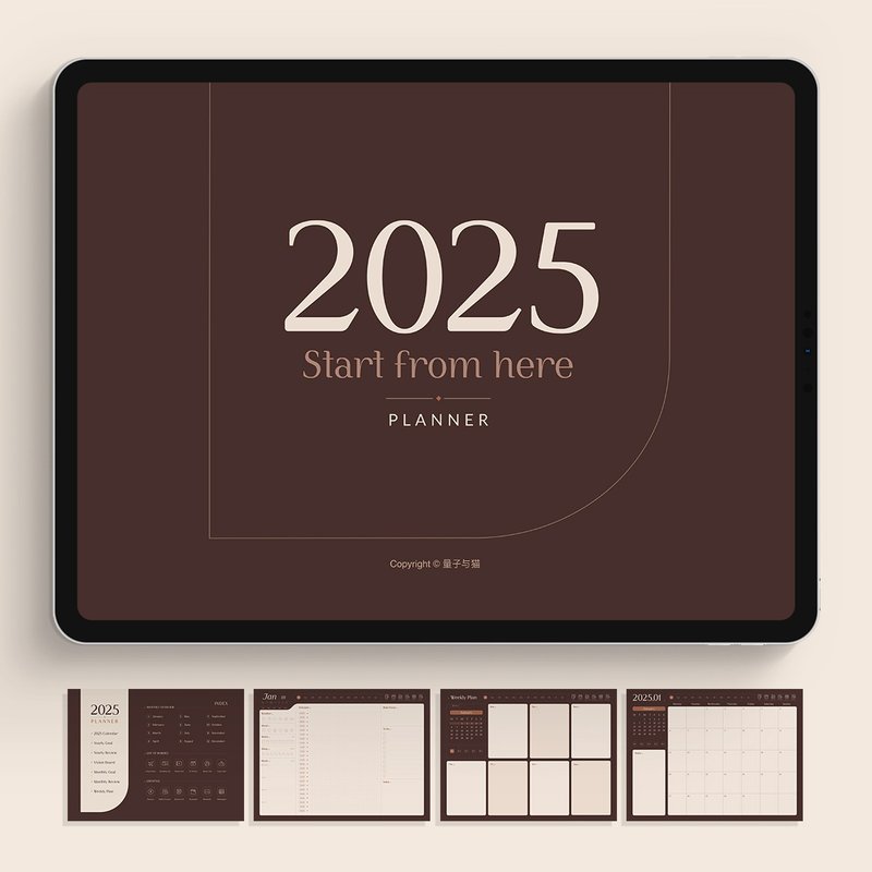 2025全年計劃日程本|電子手賬|Goodnotes模板|Notability學習筆記 - 電子手帳及素材 - 其他材質 