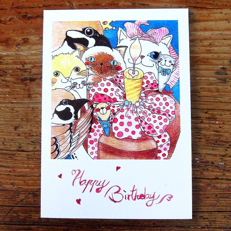 Happy Birthday_Happy birthday postcard - การ์ด/โปสการ์ด - กระดาษ หลากหลายสี