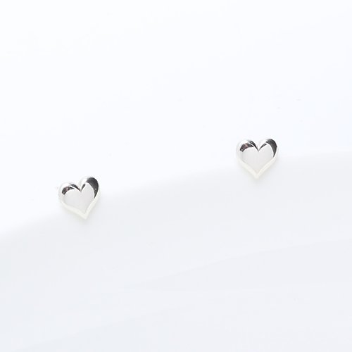 Angel & Me 珠寶銀飾 簡約 立體 愛心 一對 s925 純銀 耳環 耳夾 生日 情人節 禮物