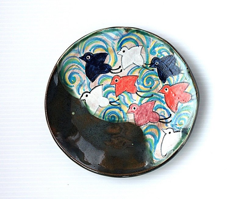 Enamels dish (staggered across the sea) - Small Plates & Saucers - Other Materials Multicolor