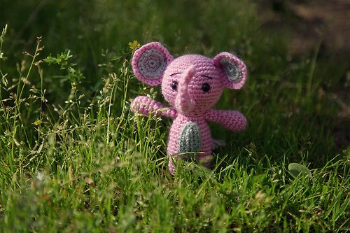 NovichataArtCrochet Crochet elephant, Crochet elephant 3,5 inch Stuffed toy, elephant toy