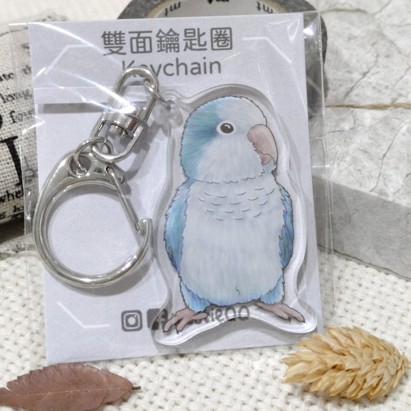 藍和尚_線條版-壓克力吊飾(鑰匙圈)-雙面圖案 - 鑰匙圈/鑰匙包 - 壓克力 