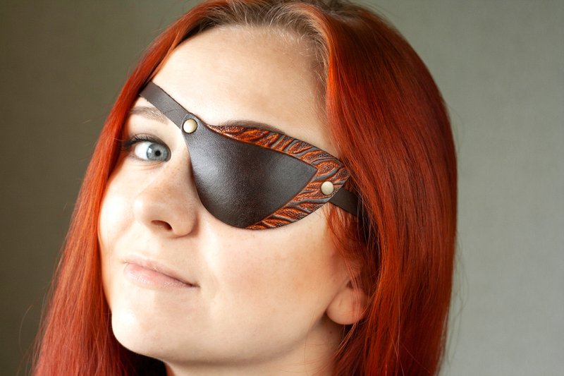 Leather Eye Patch | Eye Patch | Cat Eye Patch - 眼罩 - 真皮 
