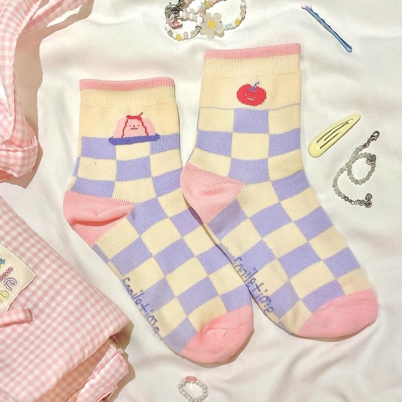 Smiletime Jelly Pudding Socks - 襪子 - 尼龍 粉紅色