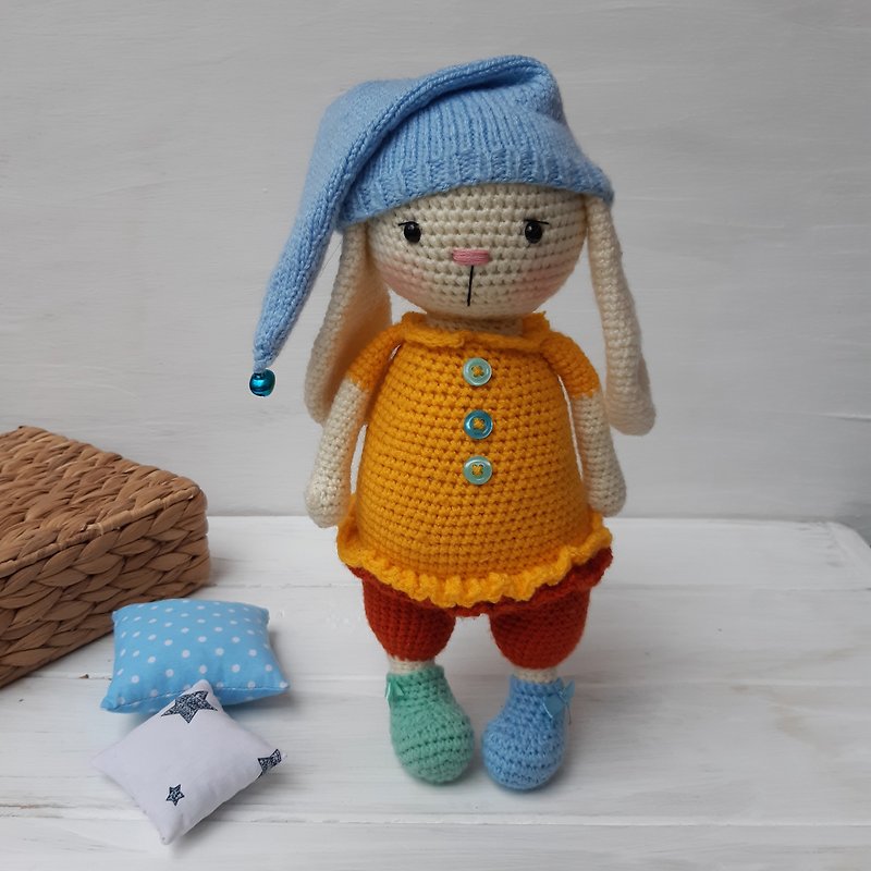 Hand crochet Bunny Rabbit Easter Bunny Bunny toy Stuffed toys Animals Plush toys - 嬰幼兒玩具/毛公仔 - 其他材質 多色