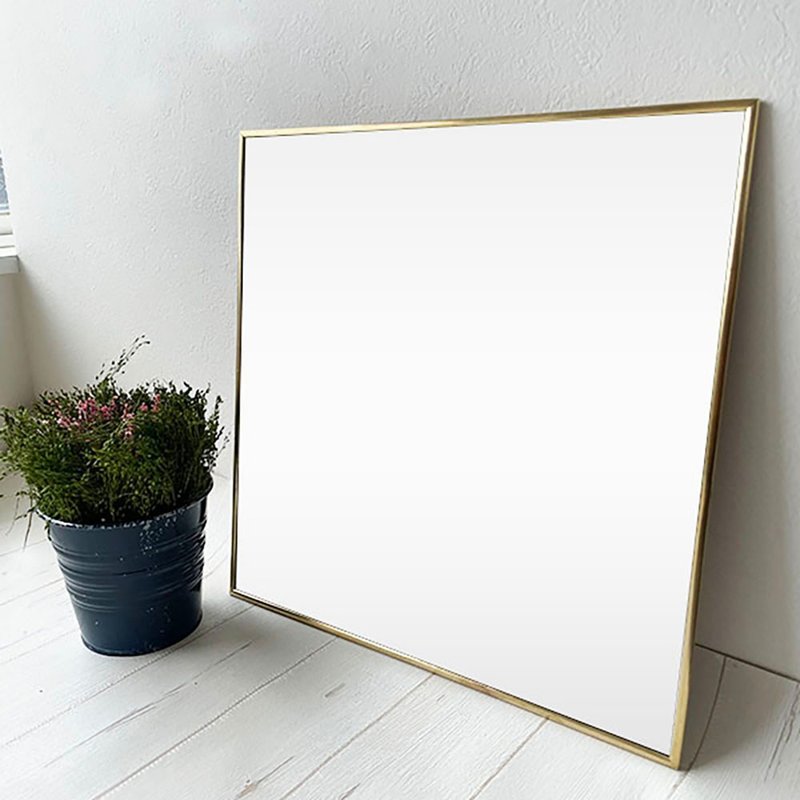 Odier Brass Wall Mirror XXL Size Odier Brass Wall Mirror Made in Japan - Makeup Brushes - Copper & Brass Gold