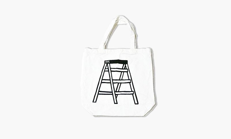 NORITAKE-きゃたつStepladder Tote Bag - Messenger Bags & Sling Bags - Cotton & Hemp White