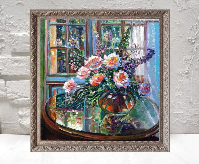 【猛暑セール】最終価格　額入り絵画　ゴッホ作品「花瓶のバラ」　大きな作品 ゴッホ『花瓶のバラ』複製画【額入り】 - メルカリ