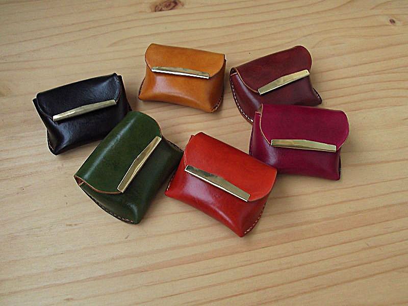 Steamed bread coin purse handmade leather goods vegetable tanned leather - Coin Purses - Genuine Leather Multicolor