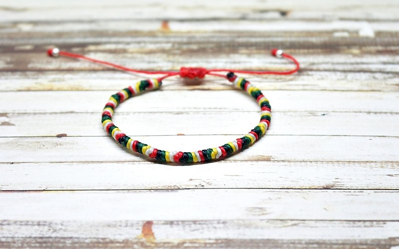 Hand-knitted silk Wax thread ((retractable)) <Fixed 5-color thread color> - Bracelets - Wax Multicolor