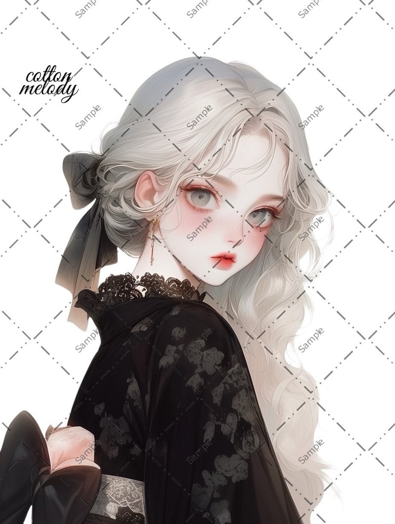 original sticker no.1639 人物ステッカー オリジナルステッカー 人物ステッカー 女の子ステッカー オリジナル人物ステッカー - 貼紙 - 紙 