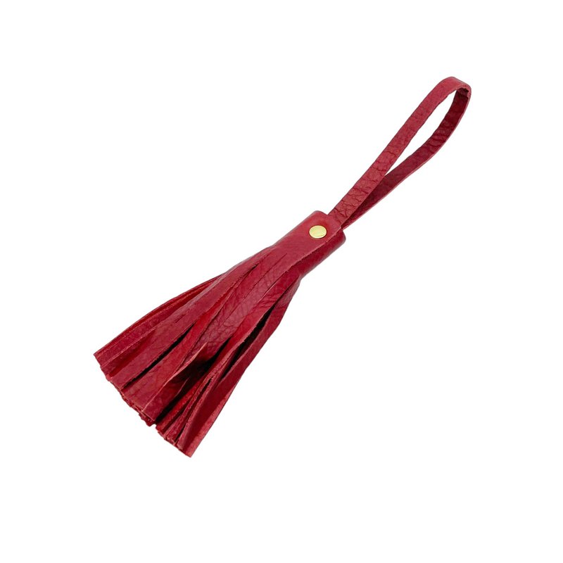 KAIA GENUINE LEATHER KEYCHAIN HANDBAG TASSEL(Garnet) - Keychains - Genuine Leather 