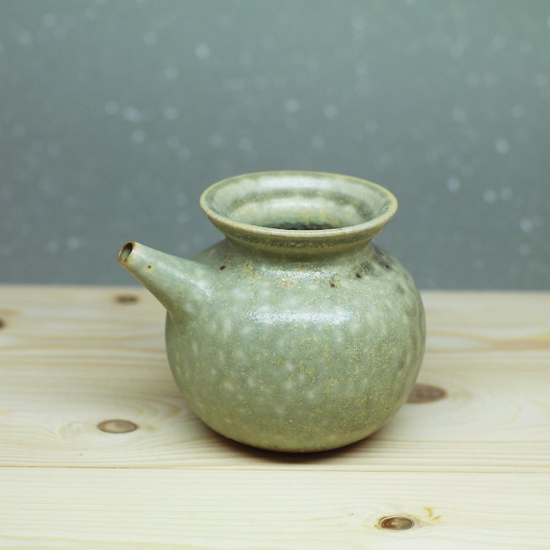 Gray glazed round gun mouth tea sea, fair cup, even cup ceramic pottery tea props - ถ้วย - ดินเผา 