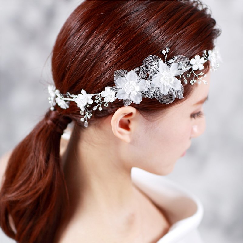 最も純粋なHOMEドリルビーズの花の女神の装飾糸の毛リングHV16001 |結婚式。既婚。結婚式の宝石類の選択|フランスのファッションの手作りのブライダル頭飾り。ヘアアクセサリー。結婚式のギフトのガールフレンドのための最良の選択 - ヘアアクセサリー - その他の素材 