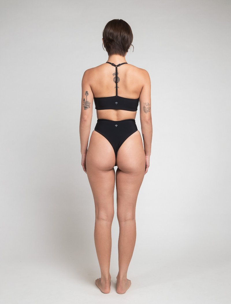Black 經典黑 / 拼接高腰美臀褲 / Bottom - 女泳衣/比基尼 - 其他材質 黑色