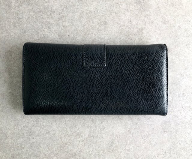 CELINE セリーヌ ブラックレザー 長財布 ヴィンテージ 日本直送 名牌中古包 】CELINE セリーヌ 財布 ブラック ロゴ