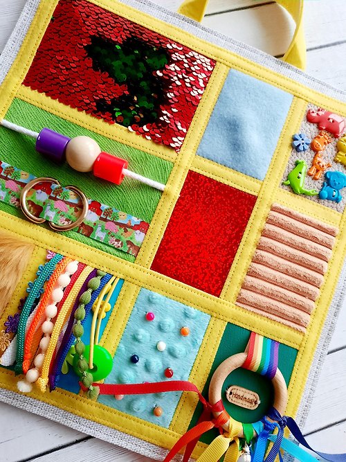 Happy Toy House Fidget blanket mat dementia, Sensory busy board Autism, Activity restless hand