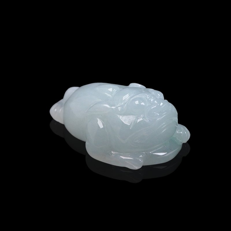 [Wealth-seeking beast] Ice jade three-legged toad ornament | Natural Burmese jade A grade jade | Gift - ของวางตกแต่ง - หยก สีใส