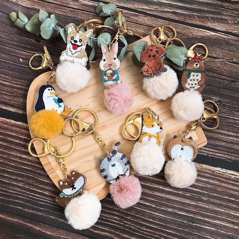 Dual-use embroidery key ring | Littdlework - Keychains - Thread Multicolor
