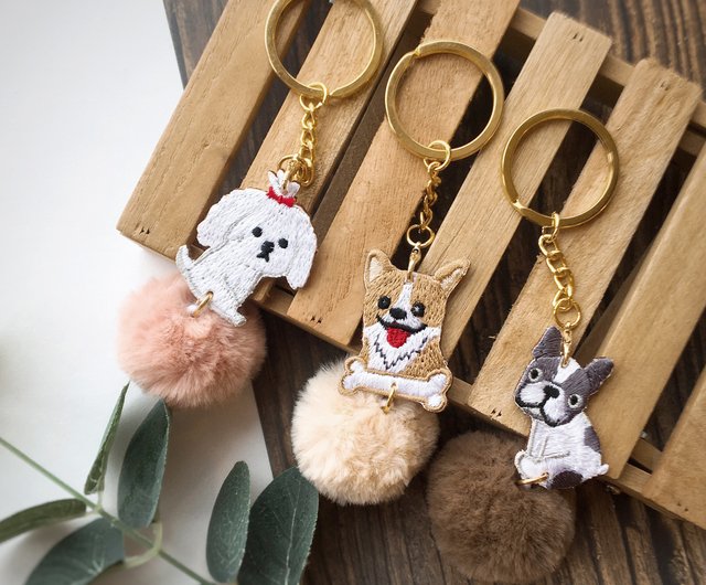 2ウェイ刺繍キーホルダー | 動物 | Littdlework - ショップ