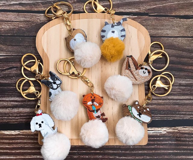 2ウェイ刺繍キーホルダー | 動物 | Littdlework - ショップ
