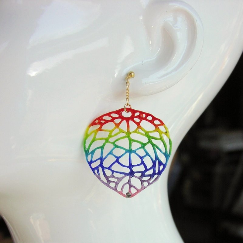 Rainbow Clip-On or earrings - ต่างหู - แก้ว หลากหลายสี