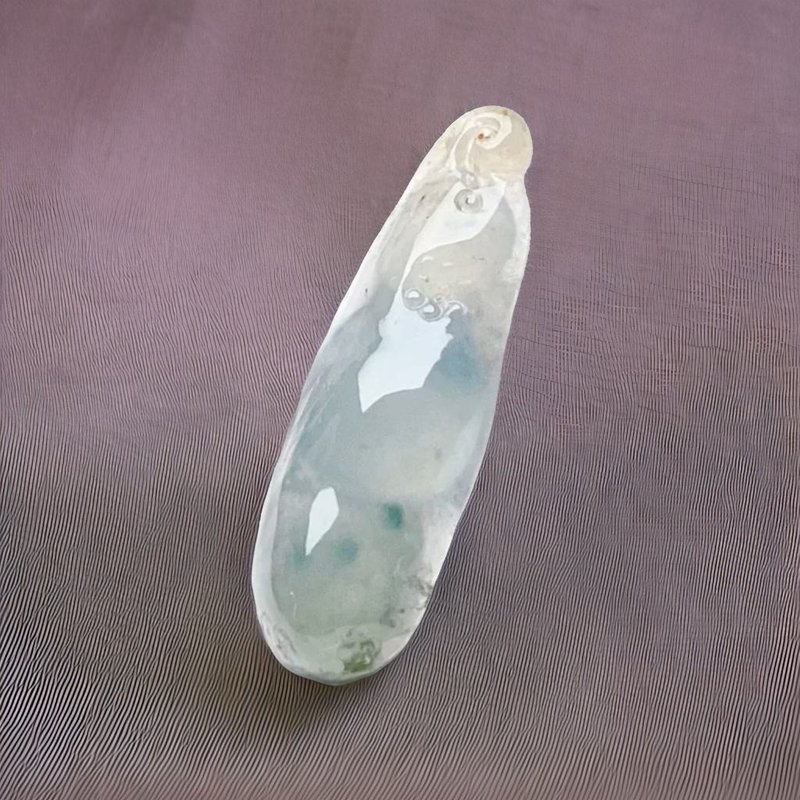 [Winning three yuan in a row] Ice type floating flower jade bean necklace | Natural Burmese jade jade A goods | Gifts - สร้อยคอ - หยก หลากหลายสี