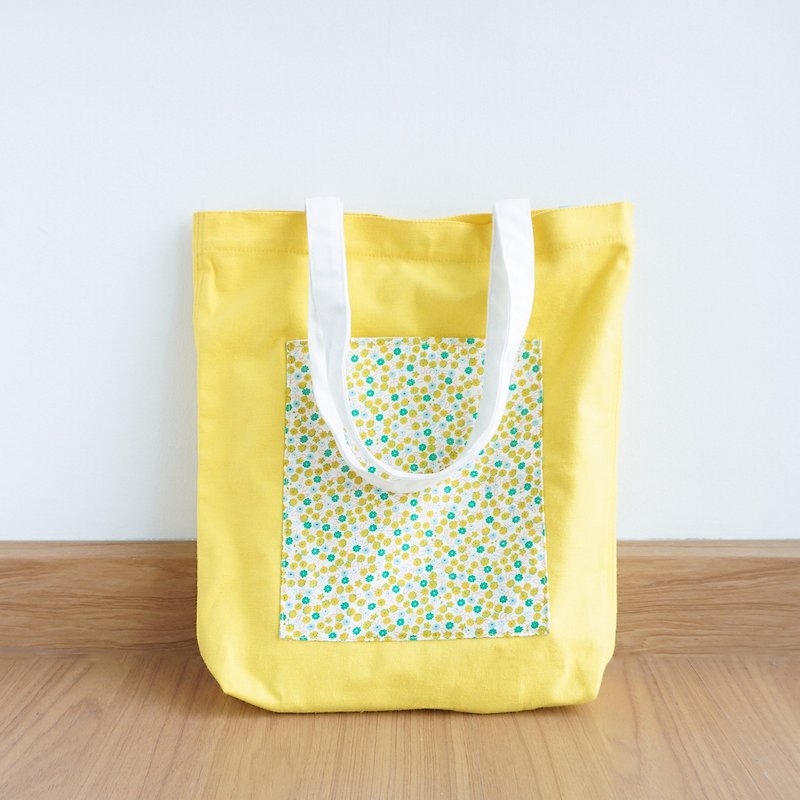 Keb Reab Canvas Tote Bag - Summer Yellow - Handbags & Totes - Cotton & Hemp Yellow