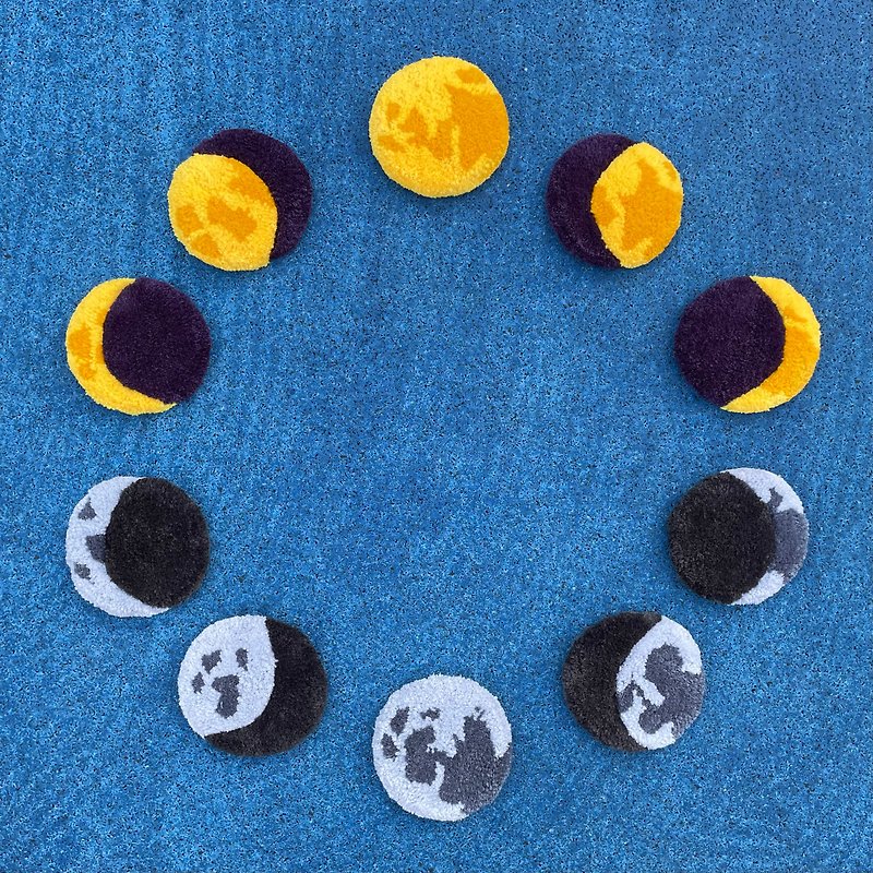 Great for Christmas gifts - Moon phase coasters - Items for Display - Cotton & Hemp Yellow