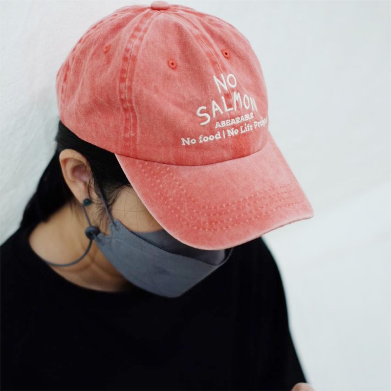 NO SALMON NO LIFE, Cap - 帽子 - 其他材質 橘色