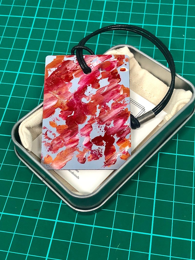 Abstract Portable Wood Art Ornament - พวงกุญแจ - วัสดุอีโค สีแดง