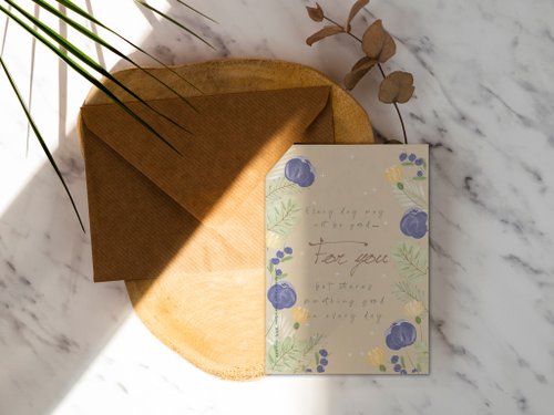 𝓦𝓮𝓵𝓴𝓲𝓷 洛可可草莓手工書 紫色的祝福【CM22012】洛可可草莓萬用祝福卡片明信片含信封