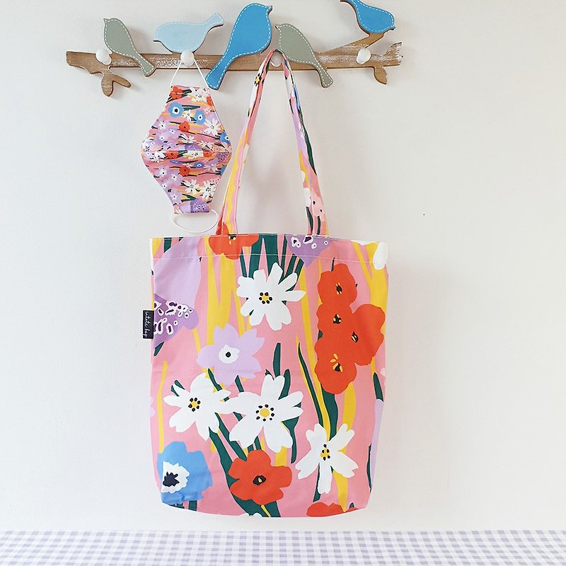 1 Set of canvas tote bag + Mask - Handbags & Totes - Polyester 