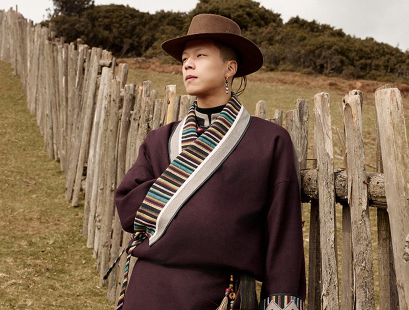 【遠山】新中式復古藏風 康巴韻味藏袍 - 男夾克/外套 - 其他材質 紅色