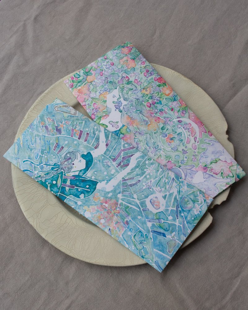 清水美紅 × lolo wrap letter set　utopia - 卡片/明信片 - 紙 多色