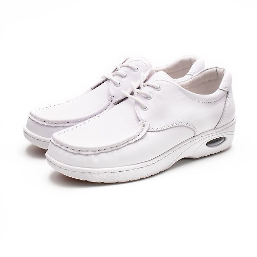 米蘭皮鞋Milano W&M 皮質氣墊彈力綁帶護士鞋 女鞋 - 白(另有黑)
